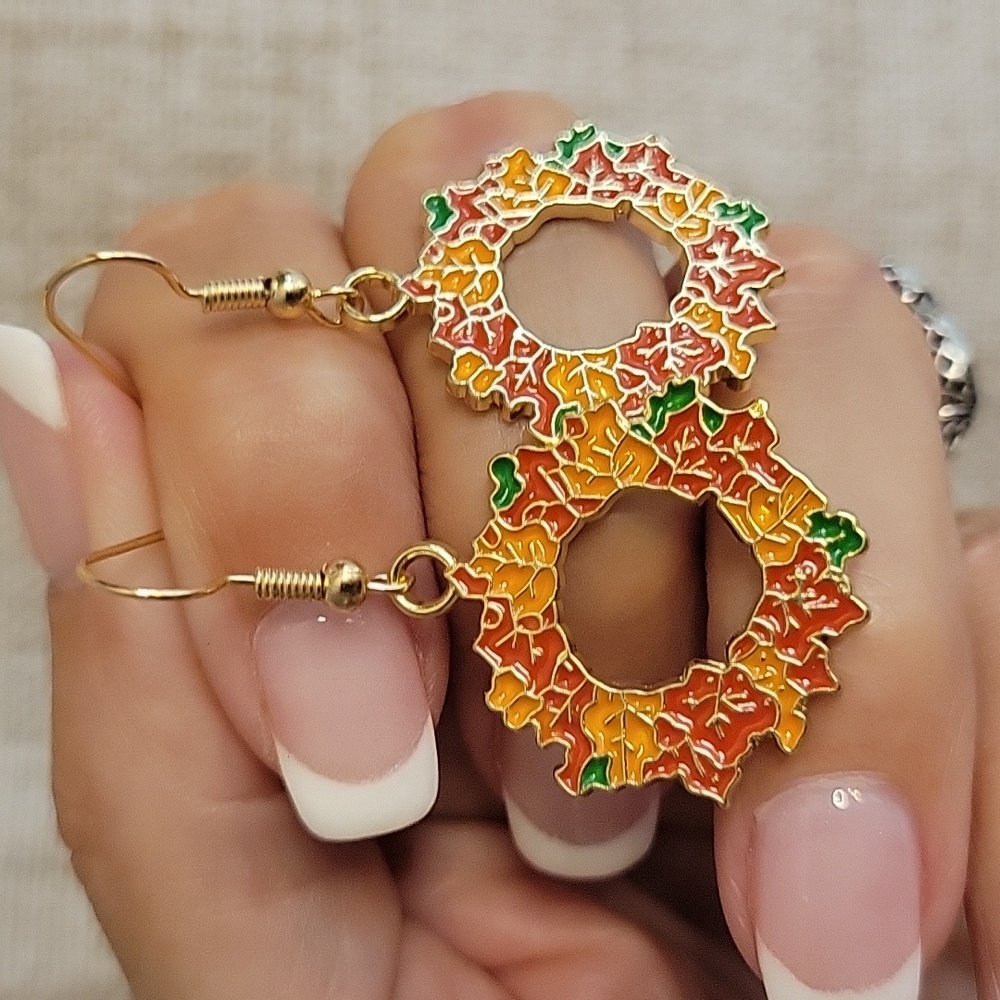 Autumn Floral Wreath Earrings